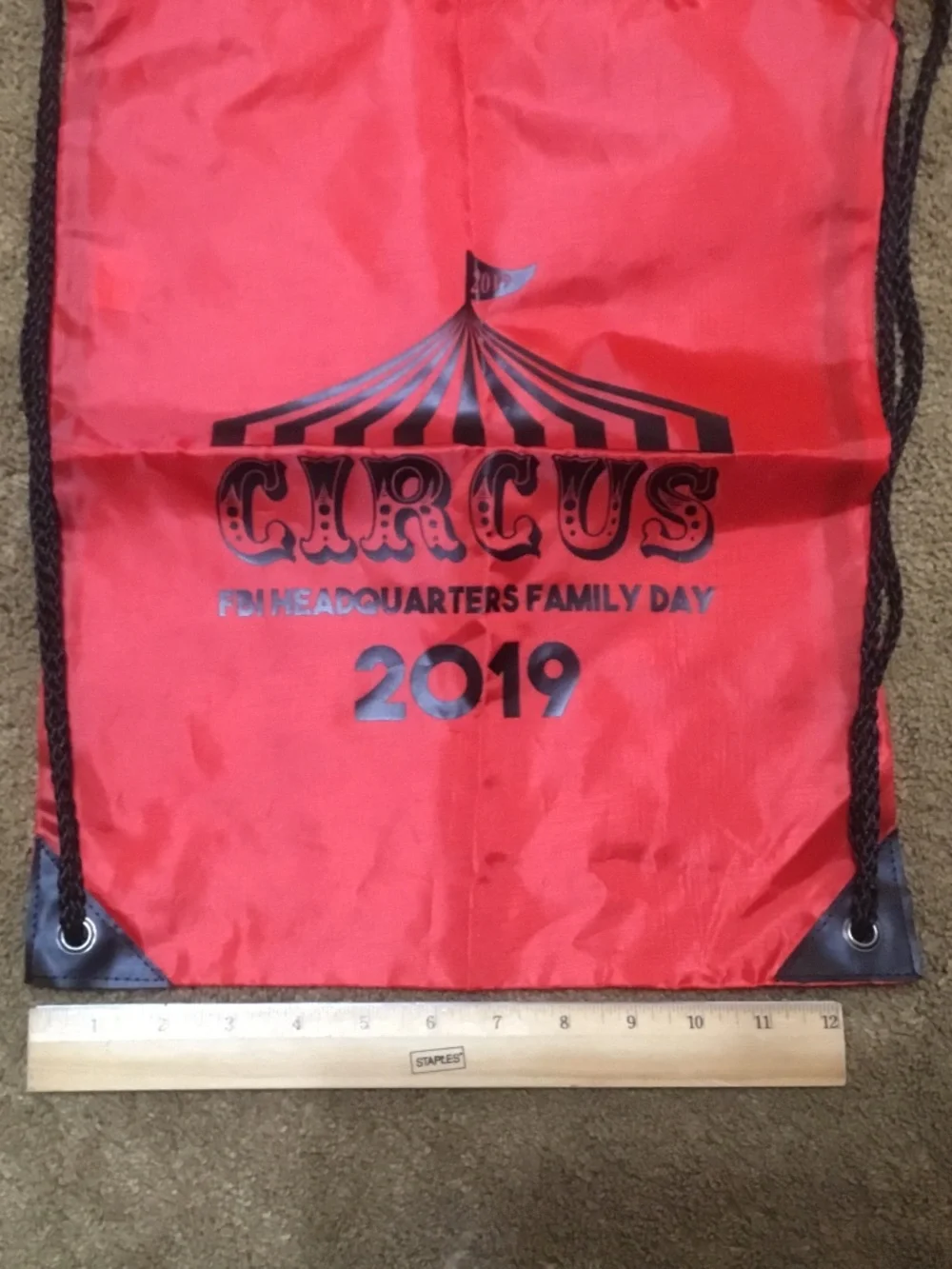 Draw String Bag FBI HQ Circus Theme Family Day 2019